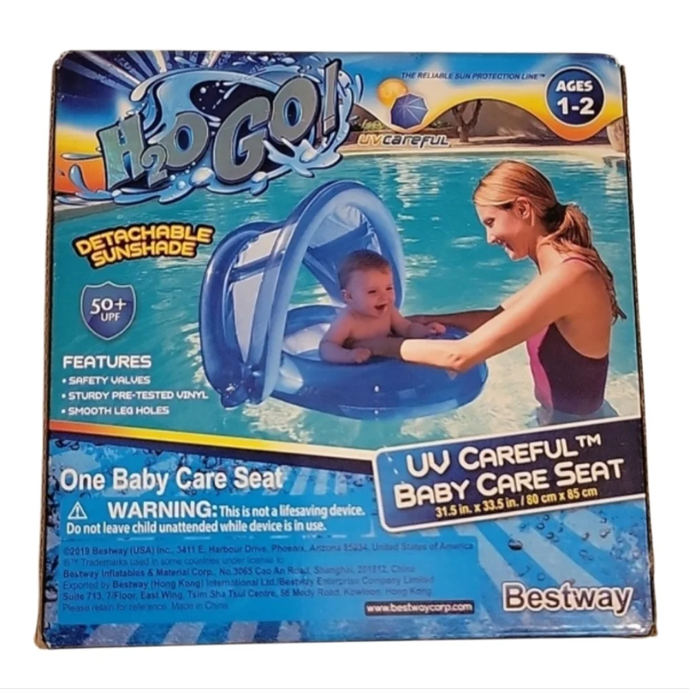 NEW Bestway H20GO UV Baby Care Pool Float with Sun Canopy, 50+ UPF Protection